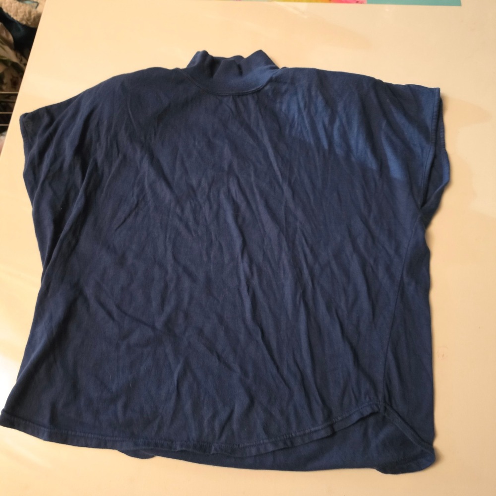 Update The Anthony's Collection Navy Blue Mock Neck Short Sleeve Top XL RN 73663